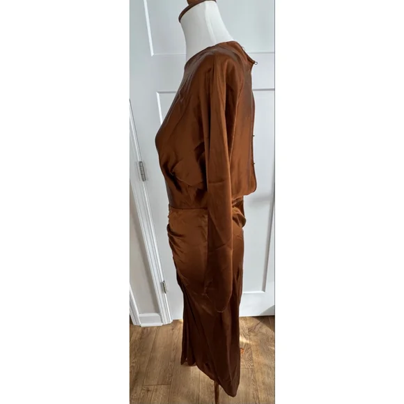 Women's Veronica Beard Long Sleeve Dress Brown Size 2 - Picture 5 of 10